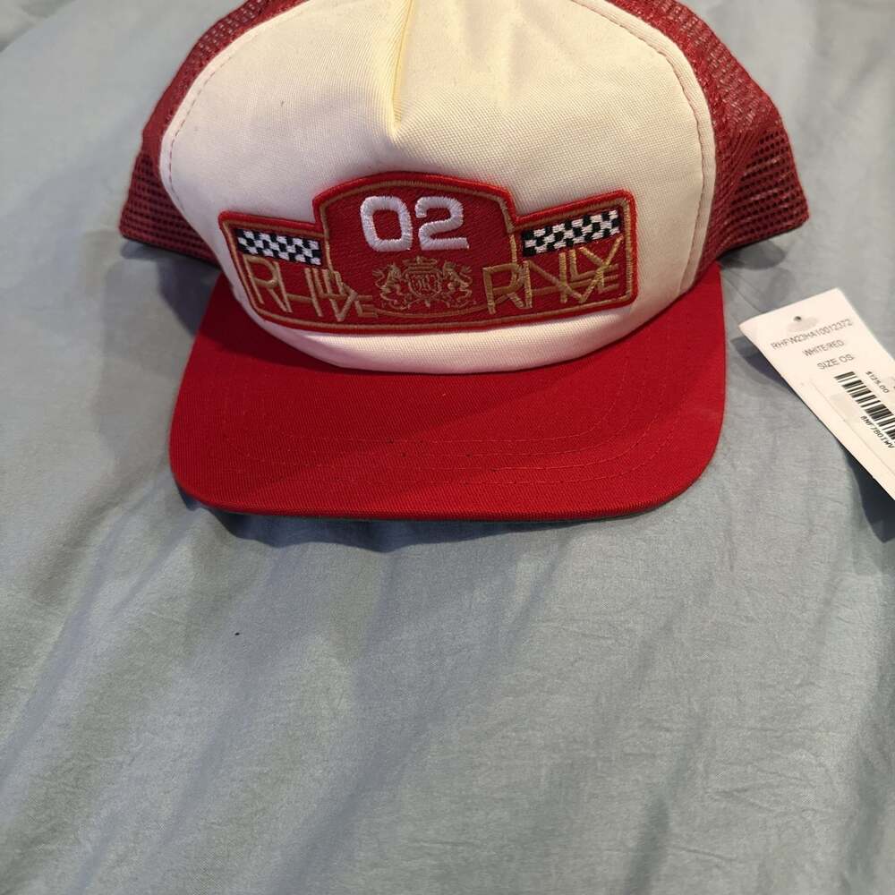 NWT‎ Rhude Rhude Rally Prix Trucker White/Red